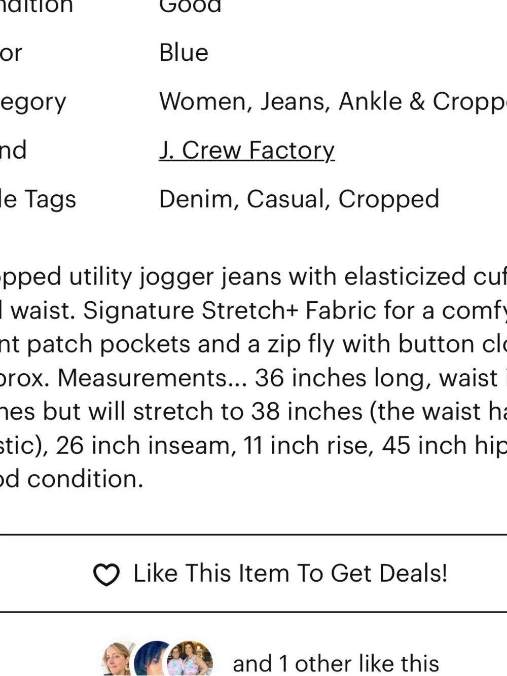 J. Crew Cropped Utility Joggers